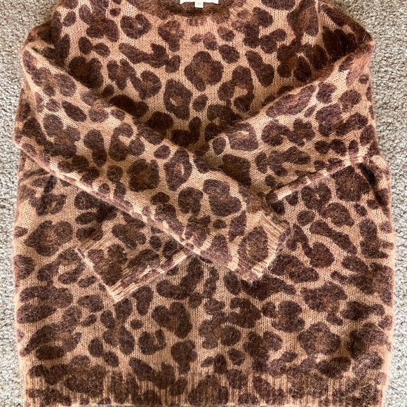 Sezane Brown Leopard Print Sweater - Picture 5 of 7